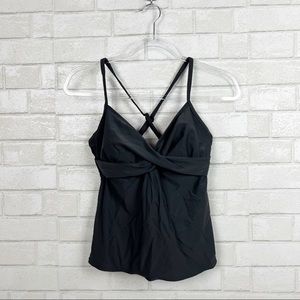 Athleta Twist Top Gray Swim Top